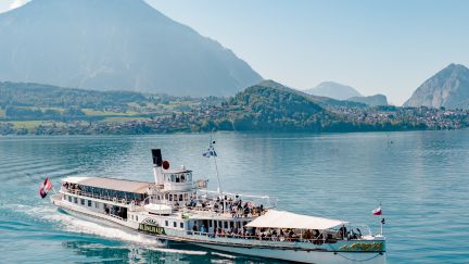 Historic steamboat on Lake Thun