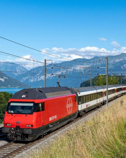 Zugfahrt am Thunersee mit Re 460 Lok