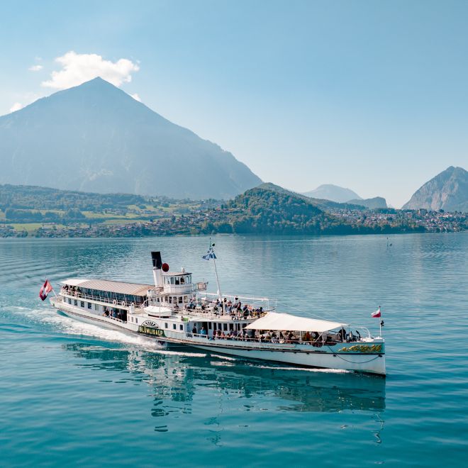 Historic steamboat on Lake Thun